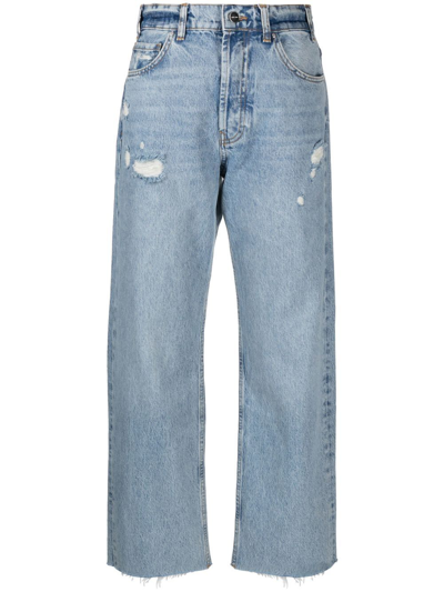 Anine Bing Gavin Mid-rise Straight Jeans In Blue