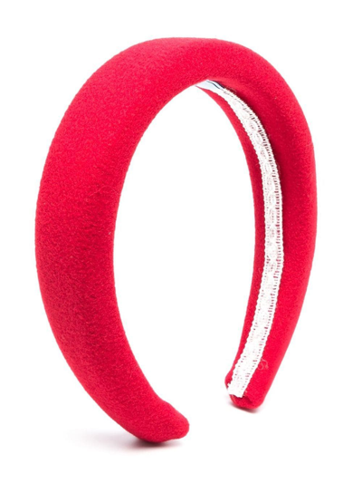 Mi Mi Sol Kids' Padded Brushed-effect Headband In 红色