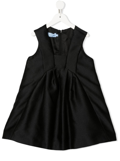 Mi Mi Sol Pleat-detail Mini Dress In 黑色