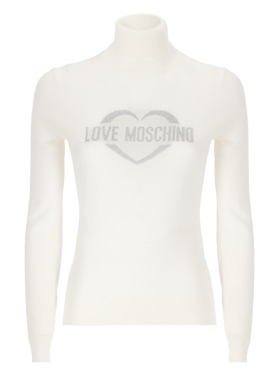 Love Moschino Sweaters In Optical White