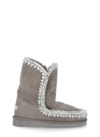 Mou Constrast-stitching Moccasin Boots In Grey