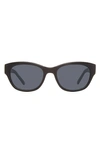 Eddie Bauer 51mm Oval Polarized Sunglasses In Black/ Gray