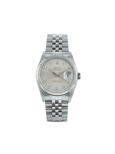 Pre-owned Rolex 1991  Datejust 36mm In Silver