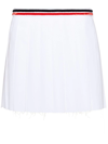 Miu Miu Stripe-waist Pleated Mini Skirt In White
