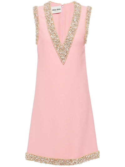 Miu Miu embellished pinstripe shirt dress | Eraldo.com US