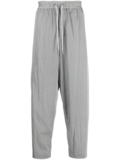 Fumito Ganryu Drawstring-waistband Track Pants In Silver