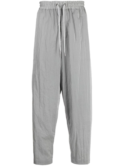 Fumito Ganryu Drawstring-waistband Track Trousers In Silver