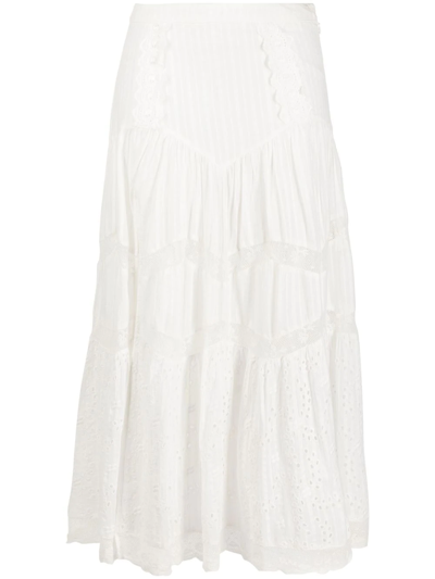 Loveshackfancy Lace-trimmed Midi Dress In White