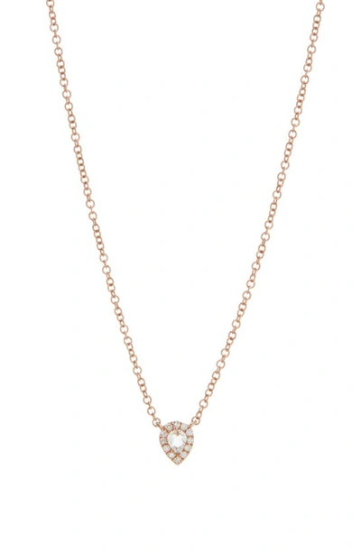 Ef Collection Diamond & Topaz Teardrop Pendant Necklace In 14k Rose Gold