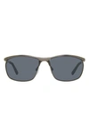 Eddie Bauer 62mm Rectangle Sunglasses In Gunmetal/ Gray