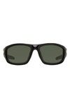 Eddie Bauer 61mm Rectangle Sunglasses In Black/ Green