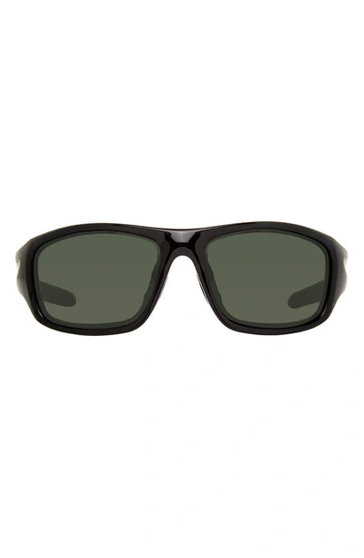 Eddie Bauer 61mm Rectangle Sunglasses In Black/ Green