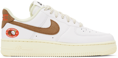 Nike White Air Force 1 '07 Coconut Low-top Sneakers In White/archaeo Brown-