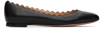 Chloé Lauren Scalloped Patent-leather Ballet Flats In 001 Black