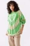 Urban Renewal Remade Heart Tie-dye Crew Neck Sweatshirt In Light Green