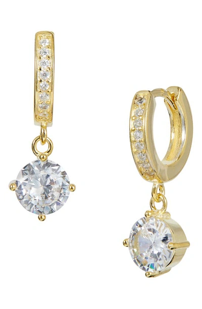 Savvy Cie Jewels Pavé Cz Drop Earrings In Yellow