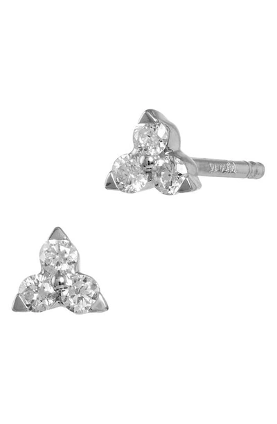 Savvy Cie Jewels 14k Gold Diamond Trio Stud Earrings In White