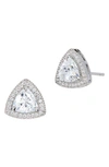 Savvy Cie Jewels Sterling Silver Trillion Cut Stud Earrings In White