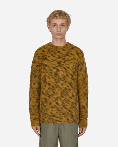 Acne Studios Leopard Jacquard Crewneck Sweater In Yellow