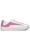 BY FAR BY FAR WHITE AND PINK FABRIC RODINA SNEAKERS