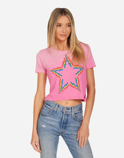 Lauren Moshi Adeline Rainbow Lightning Star In Bright Pink Ombre