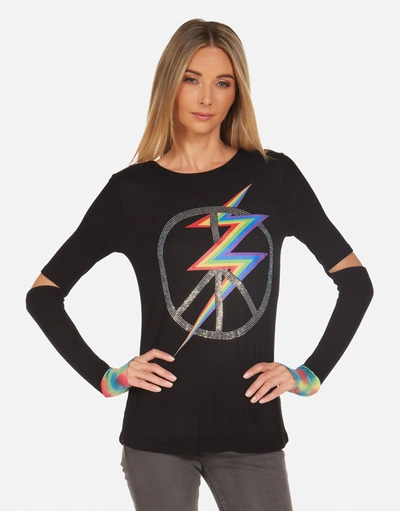 Lauren Moshi Adelita Crystal Lightning Peace In Black/ Primary Tie Dye