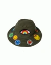 LAUREN MOSHI ADINA- BUCKET HAT W/ HAPPY HIPPIE PATCHES