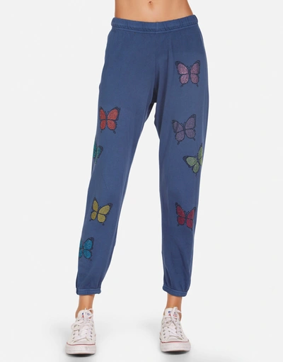 Lauren Moshi Alana Crystal Butterfly In Denim Navy