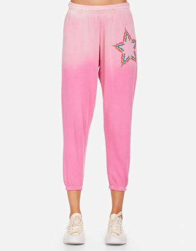 Lauren Moshi Alana Rainbow Lightning Star In Bright Pink Ombre