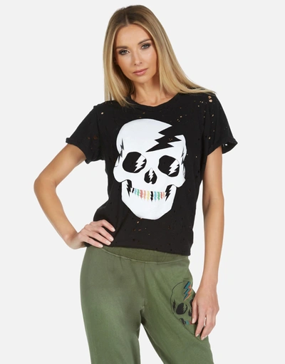 Lauren Moshi Bess Lightning Skull In Black