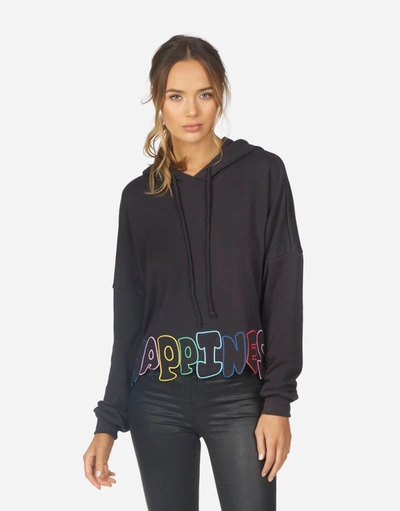 Lauren Moshi Cambry Happiness Embroidery In Black
