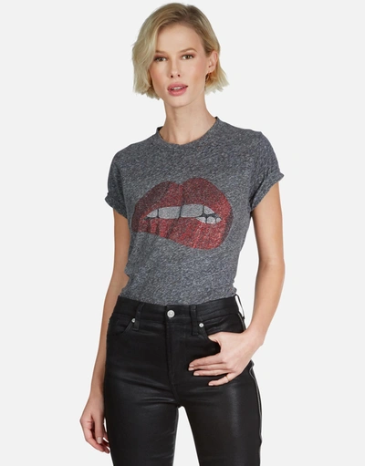 Lauren Moshi Capri Crystal Biting Lip In Heather Grey