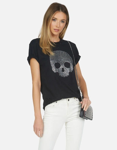 Lauren Moshi Capri Nailhead Skull In Black