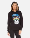 Lauren Moshi Corbin Rainbow Peace Skull In Black