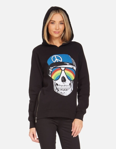 Lauren Moshi Corbin Rainbow Peace Skull In Black