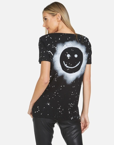 Lauren Moshi Cruz Airbrush Happy In Black/white Splatter