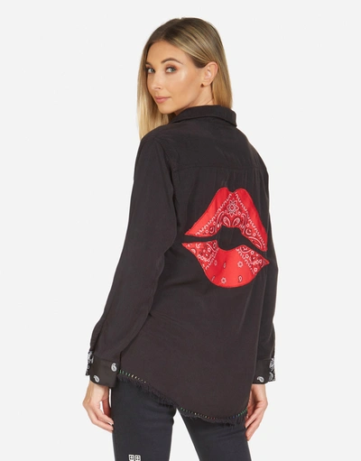 Lauren Moshi Cynthia Bandana Lip In Black/ Black Bandana