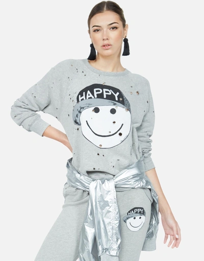 Lauren Moshi Darby Happy Hat Face In Heather Grey