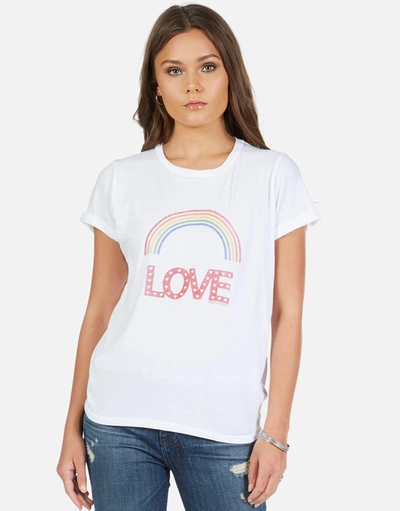 Lauren Moshi Edda Rainbow Love In White