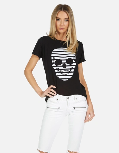 Lauren Moshi Edda Stripe Skull In Black