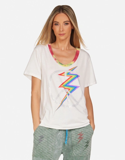 Lauren Moshi Elara Crystal Lightning Peace In Milk/ Primary Tie Dye