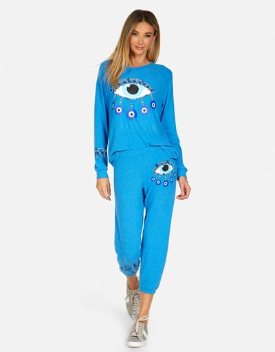 Lauren Moshi Everly Chain Evil Eye In Sky Blue