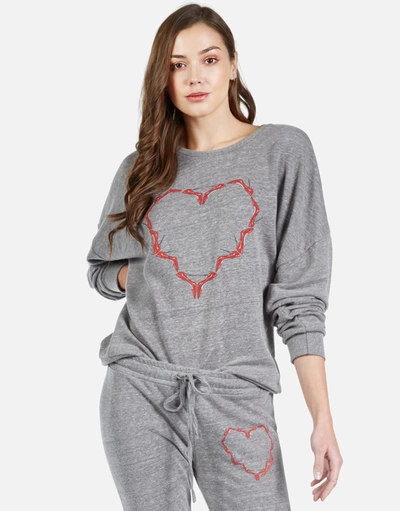 Lauren Moshi Flora High Heel Heart In Heather Grey