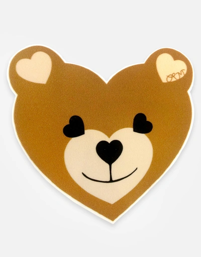 Lauren Moshi Xr Heart Teddy Sticker In White