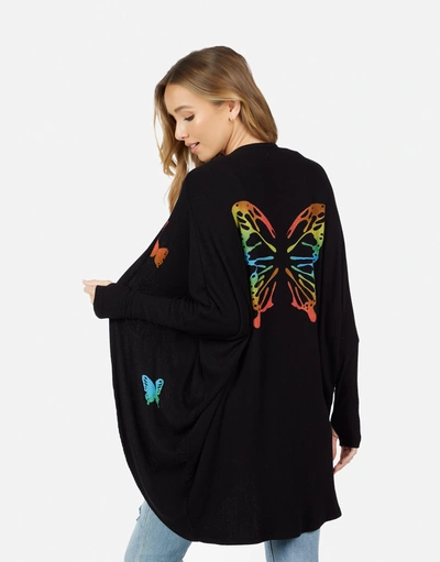 Lauren Moshi Irina Rainbow Butterflies In Black