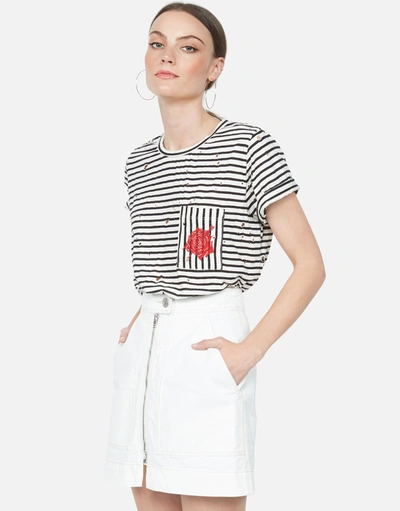 Lauren Moshi Iris Arrow Rose In Creme Stripe