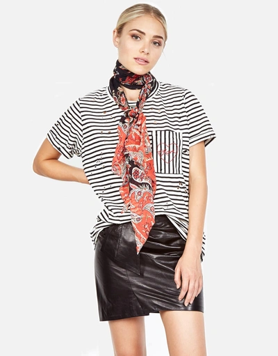 Lauren Moshi Iris Love / Brat Heart In Brat Stripe Black