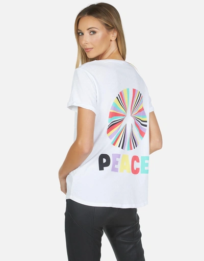 Lauren Moshi Iris Rainbow Ray Peace In White