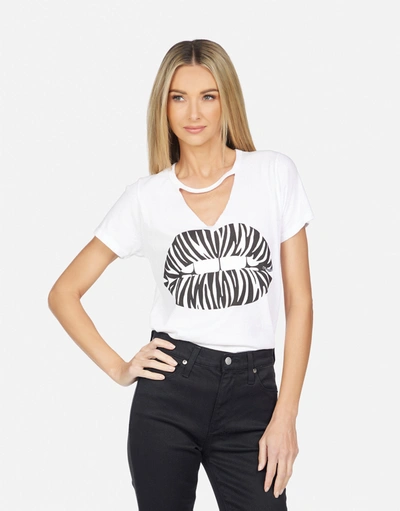 Lauren Moshi Jhene Zebra Lip In White