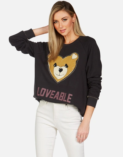 Lauren Moshi Jocelyn Loveable Heart Teddy In Onyx